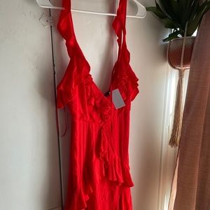 Ruffle front mini dress